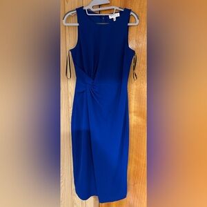 Siena Front Crepe Side-Twist Faux-Wrap Midi Dress